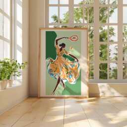 Tennis Wall Art Print, Modern Sports Poster With Player Illustration, Athletic Artwork For Game Room, Bold Contemporary Home Decor - thumbnail 3