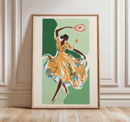 Tennis Wall Art Print, Modern Sports Poster With Player Illustration, Athletic Artwork For Game Room, Bold Contemporary Home Decor - thumbnail 1