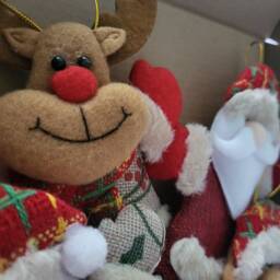 Festive Hanging Christmas Tree Decoration Bauble Soft Santa Snowman Reindeer Teddy - thumbnail 4