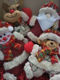 Festive Hanging Christmas Tree Decoration Bauble Soft Santa Snowman Reindeer Teddy - thumbnail 1