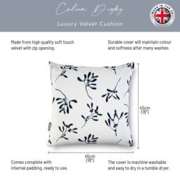 "Celina Digby?? Designer Luxury Soft Touch Velvet Cushion Cover Pillow, Opulent Christmas Design Square 45x45cm, 18""x18" - thumbnail 3
