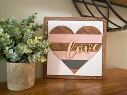 Valentines Day Sign, Farmhouse Valentine's Decor, Modern Class Day, Love Heart Shiplap - thumbnail 1