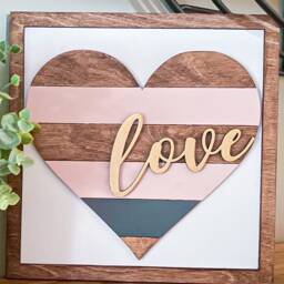 Valentines Day Sign, Farmhouse Valentine's Decor, Modern Class Day, Love Heart Shiplap - thumbnail 2