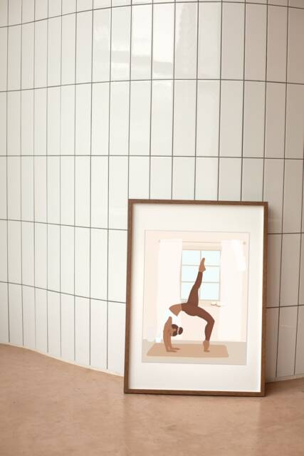 Art Print Yoga A4 Illustration/Asana Poster Namaste Natural Colors - image 1