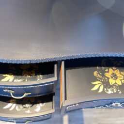 French Style Navy & Gold Dressing Table Ornate Louis Vanity - thumbnail 4