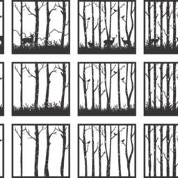 Birch Tree Panels, Wall Room Decor, Patterns, Laser, Cnc, Plasma, Cricut, Cdr, Svg, Dxf, Eps, Jpg Files Cutting - thumbnail 3