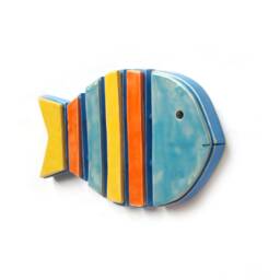 Colorful Ceramic Fish Bone Wall Art - Coastal Lake House Decor - thumbnail 3