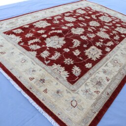 5x7'4 Ft Afghan Oushak Rug - Warm Beige Red Turkmen Hand Knotted Natural Dyes Wool Turkish Area Oriental For Living Room - thumbnail 2