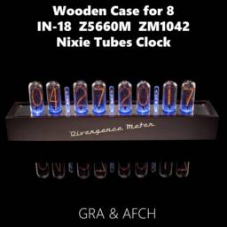 Large Wooden Case For 8 In-18/Z5660M/Zm1042 Nixie Tubes Clock Boyfriend, Husband, Vintage, Glowing Clock, Gift, Steampunk - thumbnail 2