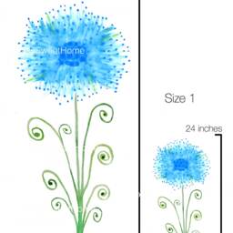 Wall Decal Giant Flower Blue No. 2, Home D??cor, Kitchen Floral Decal, Nursery Decor, Dream Meadow Collection - thumbnail 2