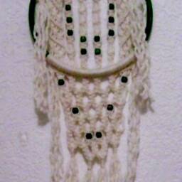 Macrame Wall Hanging with Fringes & Beads Over Hoops, Rings - Choice Of 3 - thumbnail 2