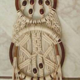 Macrame Wall Hanging with Fringes & Beads Over Hoops, Rings - Choice Of 3 - thumbnail 3