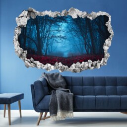 Dark Misty Forest Trees Autumn Wall Decal Sticker Mural Poster Print Art Home Office Decor Ka12 - thumbnail 1