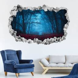 Dark Misty Forest Trees Autumn Wall Decal Sticker Mural Poster Print Art Home Office Decor Ka12 - thumbnail 3