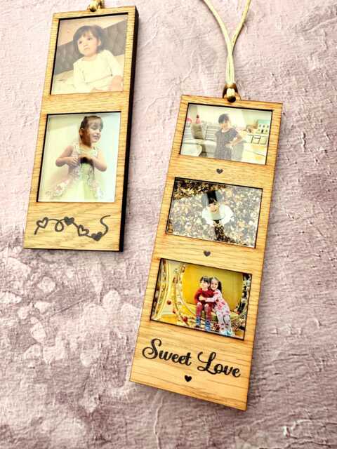 Personalised Hanging Ornament, Mini Photo Frames Hanging Bauble, Photo Frame Strip, Decoration, Custom Gift - image 1