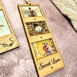 Personalised Hanging Ornament, Mini Photo Frames Hanging Bauble, Photo Frame Strip, Decoration, Custom Gift - thumbnail 3