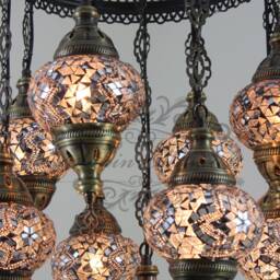 9 Ball Turkish Sultan Mosaic Chandelier Multi-Color - thumbnail 2