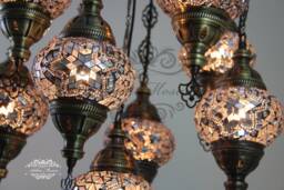 9 Ball Turkish Sultan Mosaic Chandelier Multi-Color
