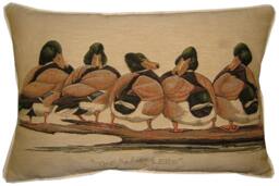 The Waddlers Ducks in A Row Oblong Tapestry Cushion Pillow Cover - thumbnail 1