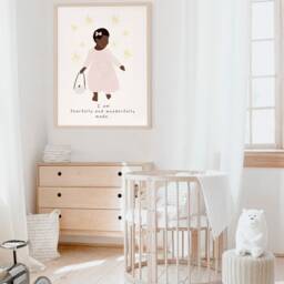 Psalms 139 Christian Nursery Print Printed & Shipped - Modern Scripture Decor Bible Verse Prints Afro Christmas Gift - thumbnail 3