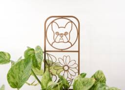 French Bulldog Houseplant Trellis, Plant Support, 3D Printed - thumbnail 1