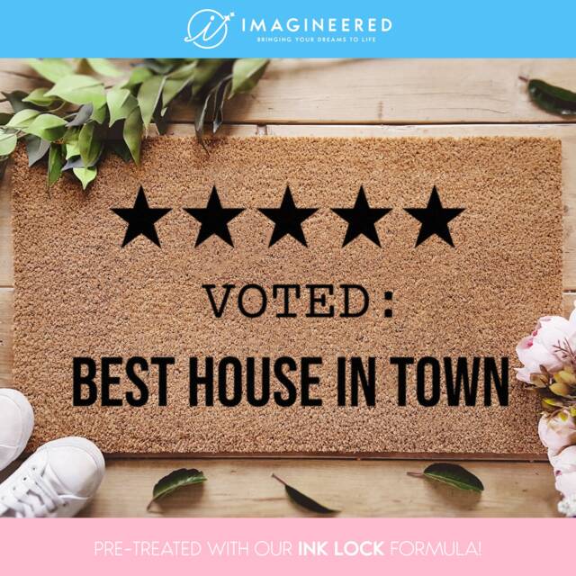 Voted Best House in Town Doormat - Funny Neighbor Door Mat Custom Welcome Gift Personalized - image 1
