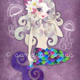 Amethyste Mermaid 8x10 Art Print, Purple Mermaid, Photo Wall - thumbnail 2