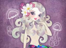 Amethyste Mermaid 8x10 Art Print, Purple Mermaid, Photo Wall - thumbnail 1