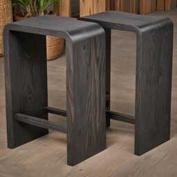 Wooden Stool/Bar Side Table Plant Stand Handcrafted Round Seating Made To Order Gift Idea - thumbnail 2