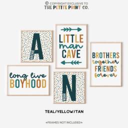 Brothers Gallery Wall Print Set -- Boys Set, Prints, Little Man Cave, Together, Long Live Boyhood, Playroom, Unframed - thumbnail 2