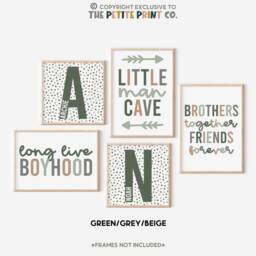 Brothers Gallery Wall Print Set -- Boys Set, Prints, Little Man Cave, Together, Long Live Boyhood, Playroom, Unframed - thumbnail 3