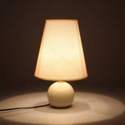 Handmade Khaki Linen Bedside Lamp Ceramic Base, Home Furnishing