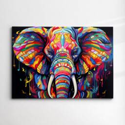 Elephant Animal Abstract Oil Painting Desert Style Wall Art Framed Canvas Poster Print, Home/Office Room Decor Gifts - thumbnail 3
