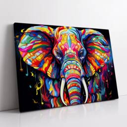 Elephant Animal Abstract Oil Painting Desert Style Wall Art Framed Canvas Poster Print, Home/Office Room Decor Gifts - thumbnail 2