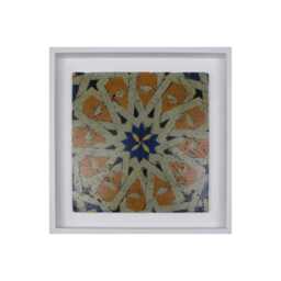 Wall Art Gift Yellow Black Geometric Mosaic Design Framed Stone - Medium - thumbnail 3