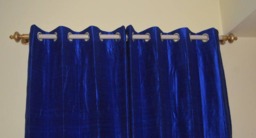 Blue Colored Silk Drapes in Rich Raw/Dupioni Silk/ Natural
