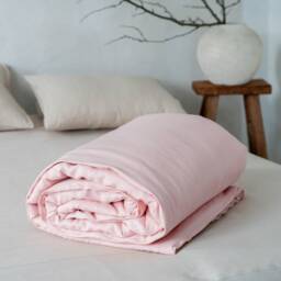 Linen Duvet Cover With Zipper in Dusty Rose, Muted Pink Duvets, Natural Bedding - thumbnail 2