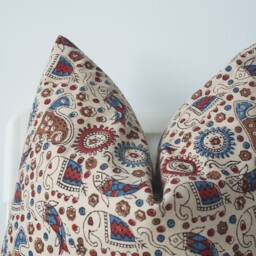 Indian Block Print Pillow Cover Natural Dyed Batik Textile - thumbnail 2