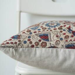 Indian Block Print Pillow Cover Natural Dyed Batik Textile - thumbnail 3