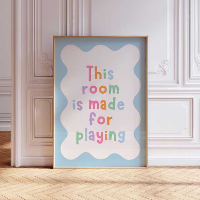 Playroom Wall Art Print Dopamine Decor For Kids' Room