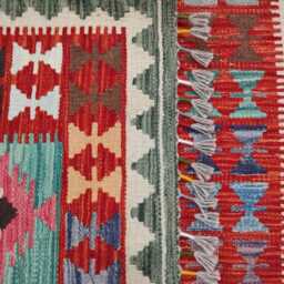 Multicolour Rug, Handmade Artisan Afghan Turkish Scandinavian Navajo Bohemian Flatweave Wool Kilim 153x101 cm - thumbnail 3