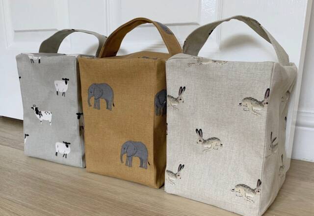 Sophie Allport Fabric/Door Stop Choice Of Fabrics Sheep Bees Teal Woof Pugs Elephants/ Hares /Hearts Gifts - Unfilled - image 1