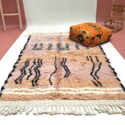 Custom Beni Ourain Rug Authentic Moroccan Berber Wool Carpet - thumbnail 3