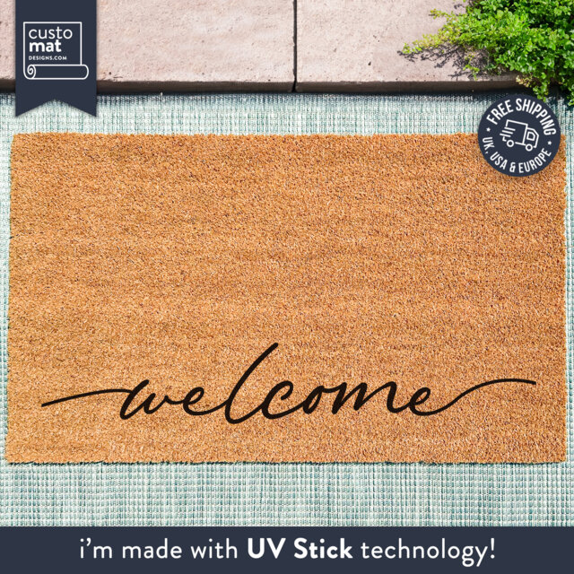 Custom Welcome Doormat - Coir Door Mat Personalised Gift Personalized Customized Home Decor Housewarming - image 1