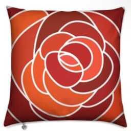 Carol Burns Cotton Cushion Cover Vibrant Rose Design, 45cm Square, Printed Both Sides - thumbnail 2