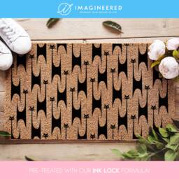 Welcome Mat, Modern Abstract Doormat, Funky Cat Stylish Mat For Your Home, Entryway Rug, Lovers, Gift - thumbnail 1