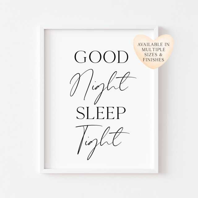 Goodnight Sleep Tight Print Bedroom Unframed Wall Art Poster Print - image 1