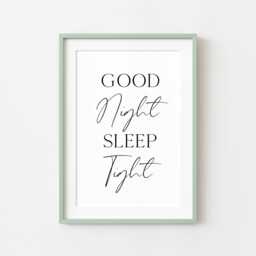 Goodnight Sleep Tight Print Bedroom Unframed Wall Art Poster Print - thumbnail 3