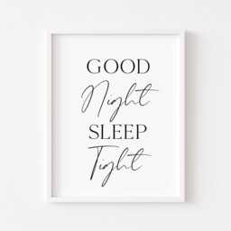 Goodnight Sleep Tight Print Bedroom Unframed Wall Art Poster Print - thumbnail 2