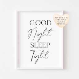 Goodnight Sleep Tight Print Bedroom Unframed Wall Art Poster Print - thumbnail 1